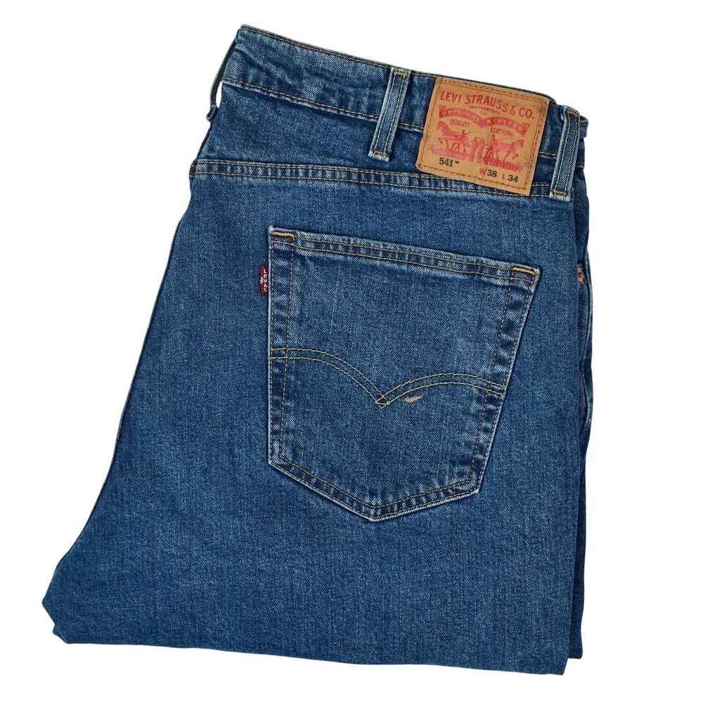 Levi's 541 Athletic Fit Mens Jeans 38x34 Dark Wash Denim Pants FITS 38x32